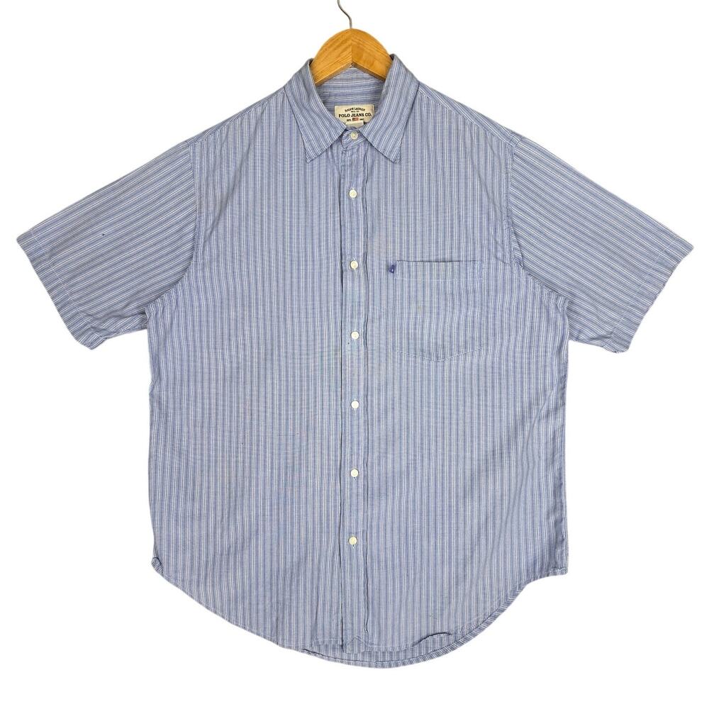 POLO JEANS CO. RALPH LAUREN MFG CO. MEN'S VINTAGE STRIPED SHIRT – M/M – LATE 90s